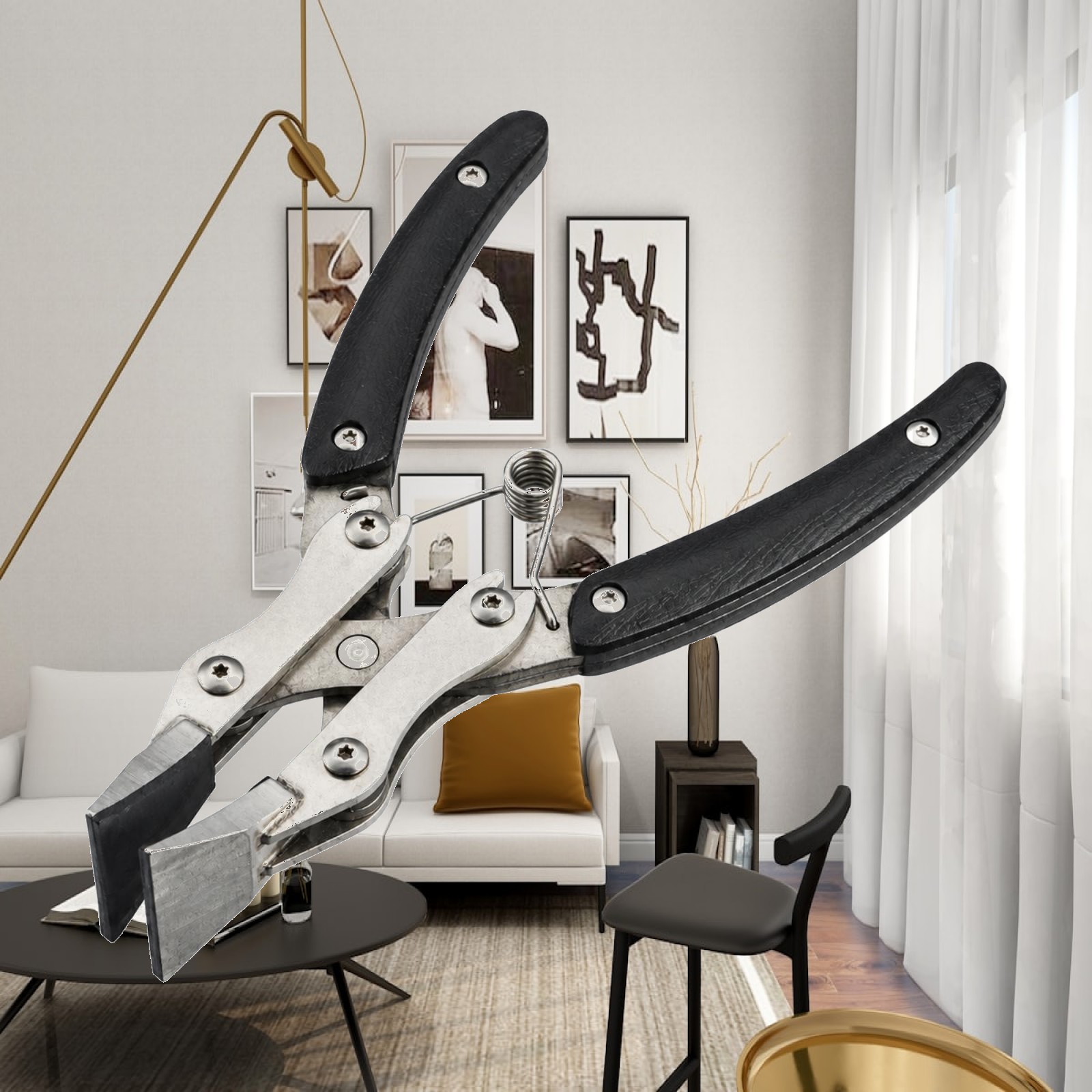 Leatherwork Hand Press - คีมตัดขอบหนังมืออาชีพ เครื่องมือช่างสเตนเลสสตีลสำหรับงานหนัง คีมกดมือสำหรับชุดเครื่องมืองานหนัง