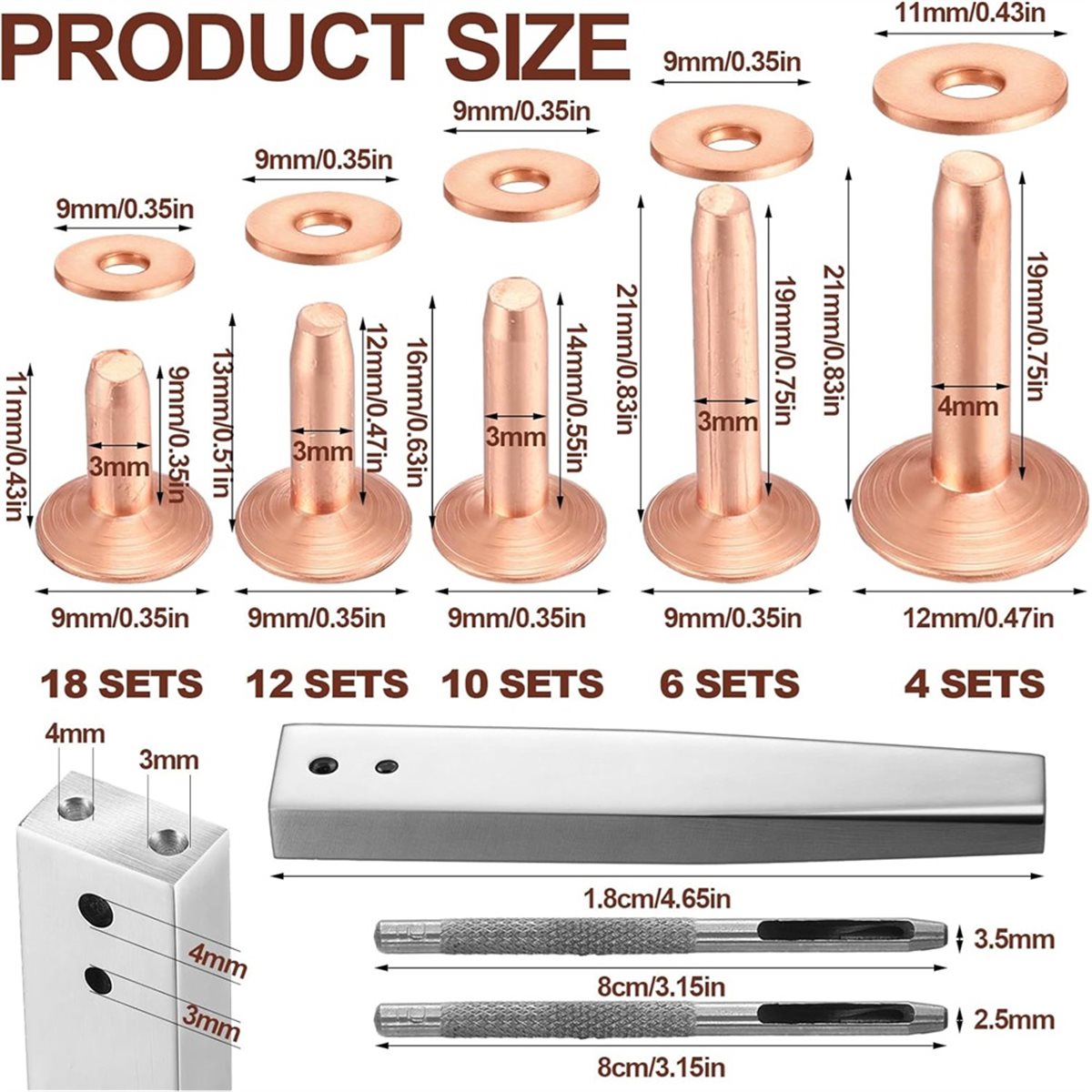 ชุดอุปกรณ์ยึดหมุดทองแดง A56K 1 - Rivet Setter Tool บทวิจารณ์และราคา