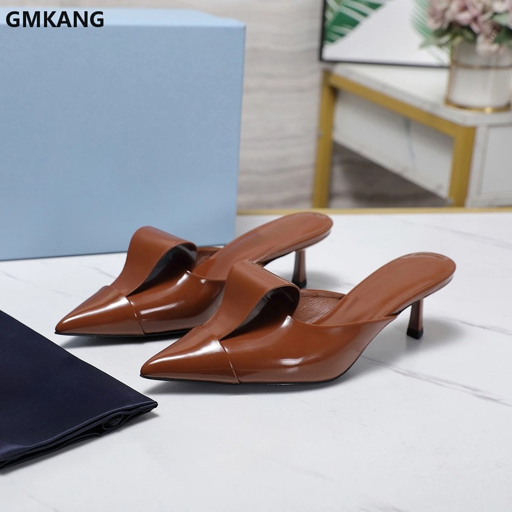 รองเท้าแมรี่เจนส้นกลางหัวแหลมส - Leatherwork Designs บทวิจารณ์และราคา